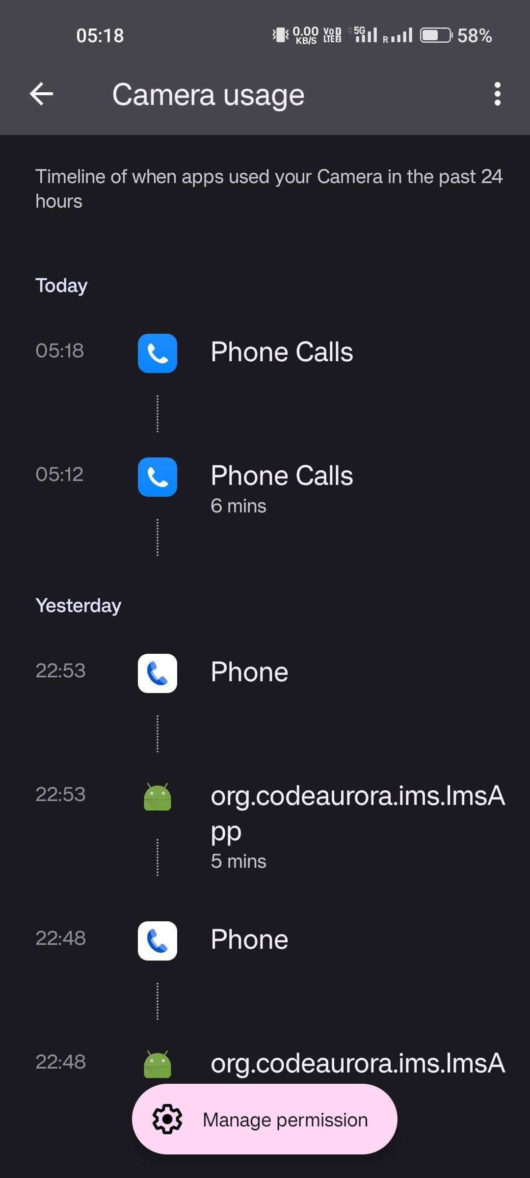 Oneplus 1 Incoming Call Camera usage indicator