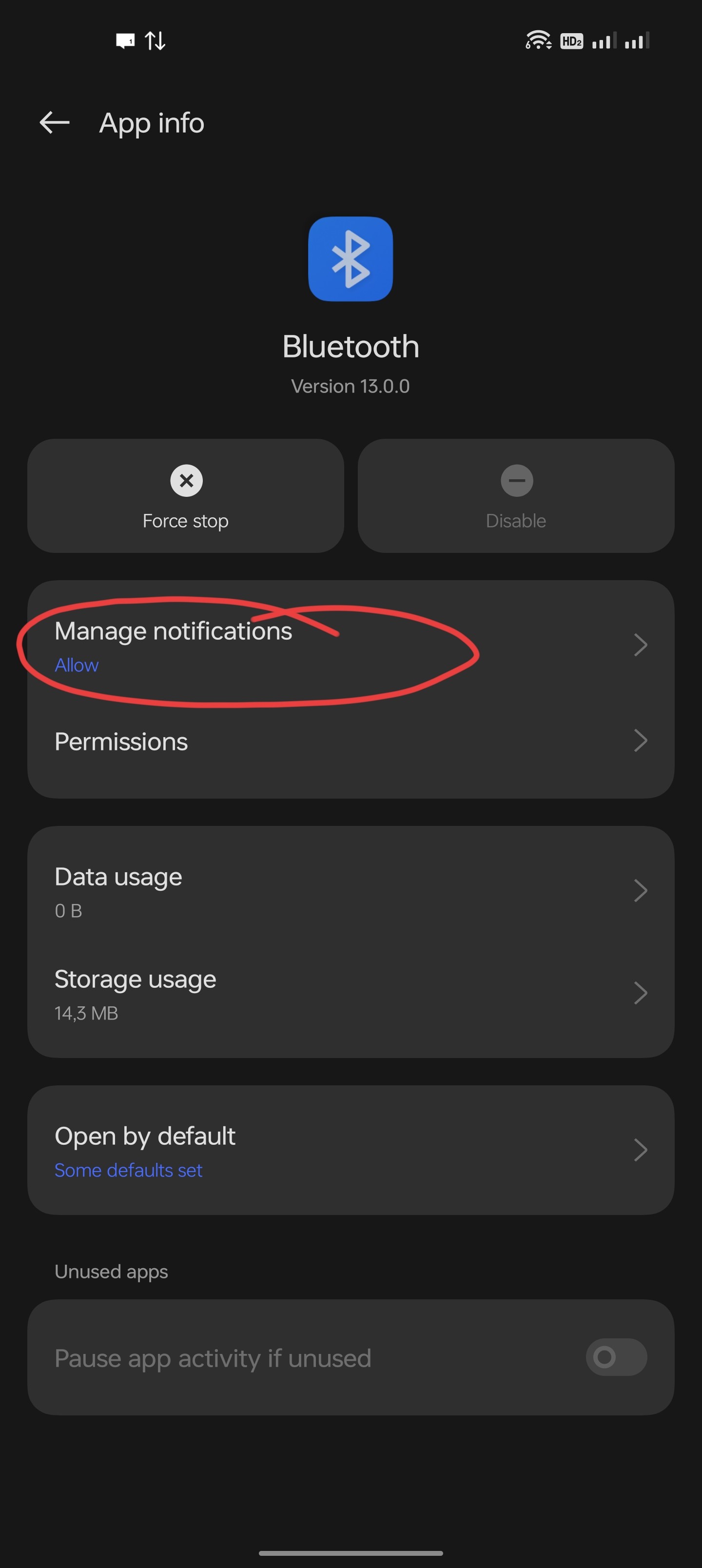 Bluetooth notification on OP 8T
