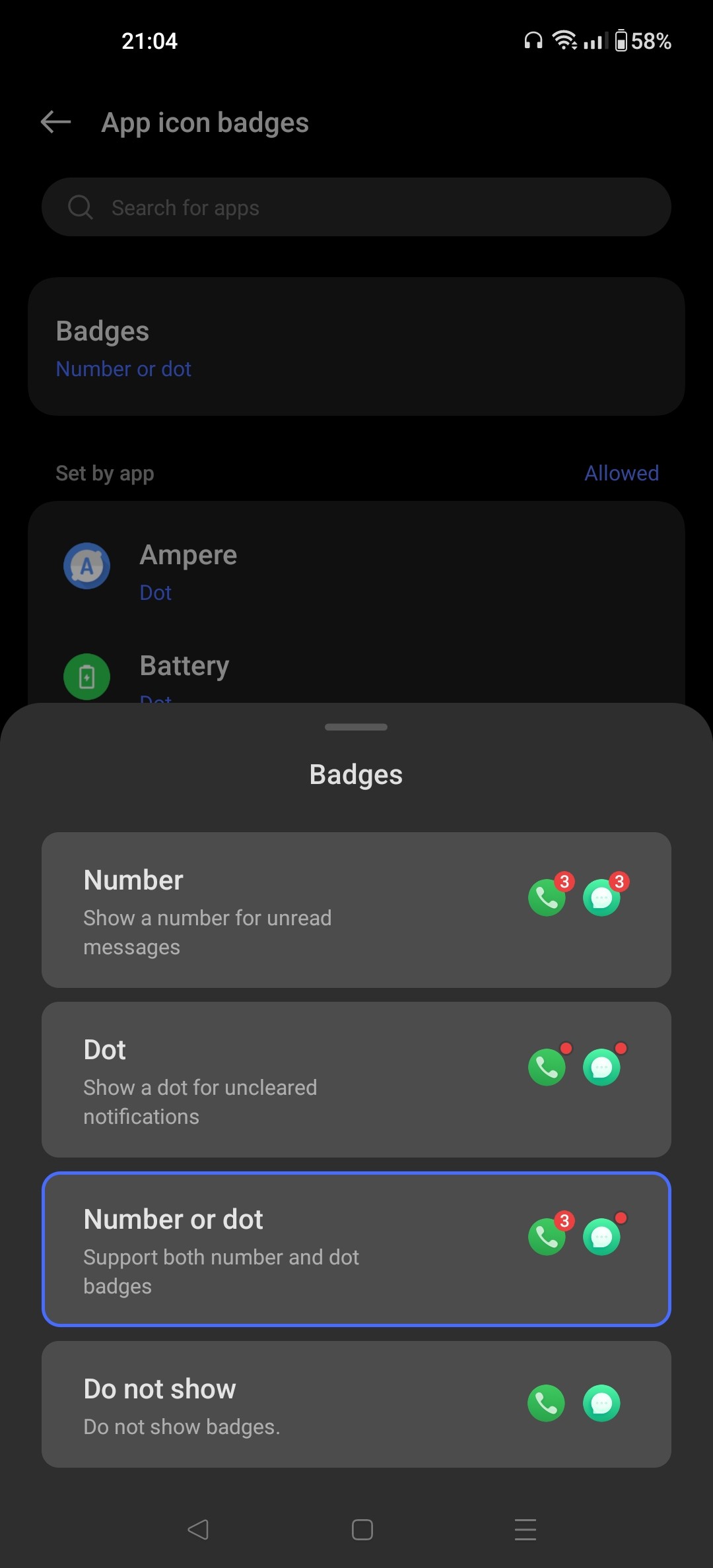 Red notification dot on icons?