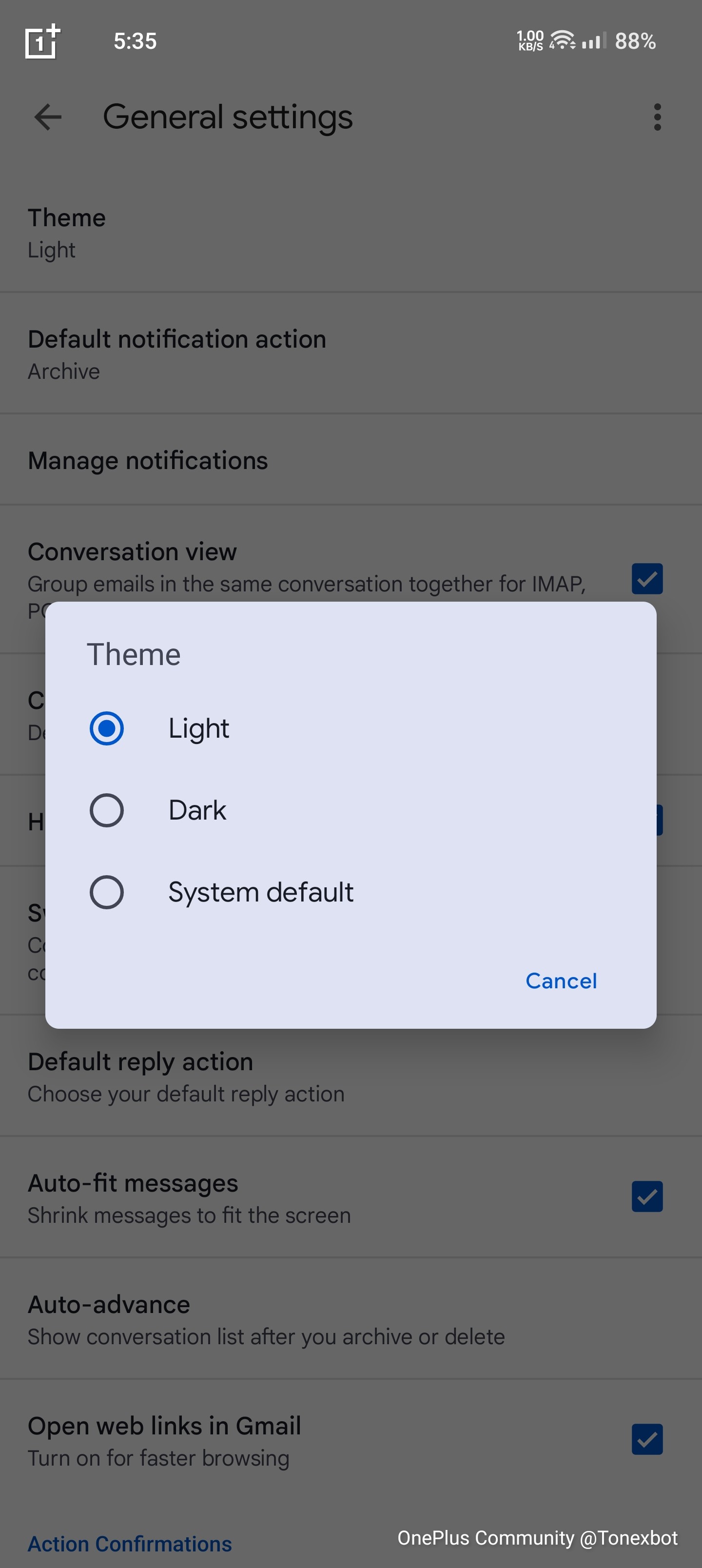 Hello, how to keep a white theme on applications like Gmail