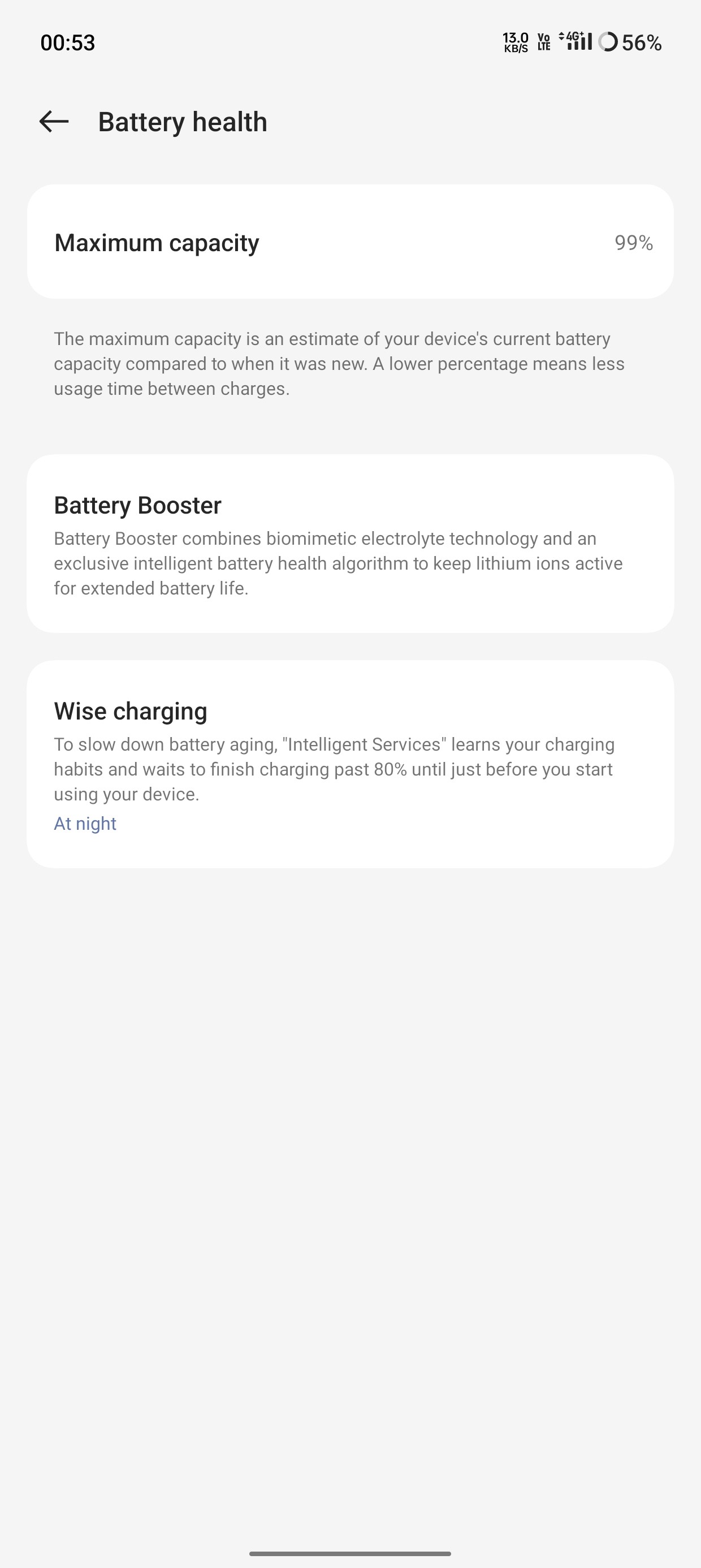 Finally, after 6 months of use, my battery health capacity h