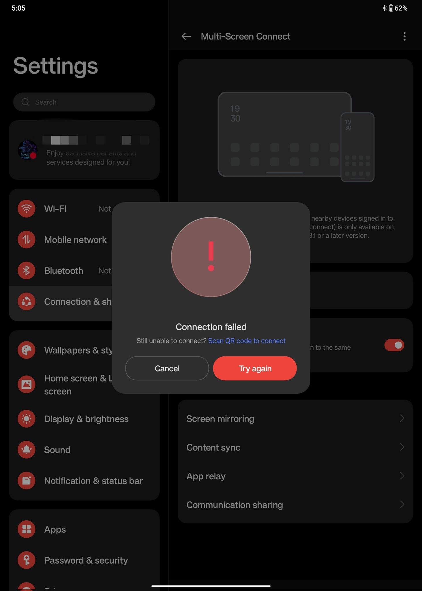 Multi Screen Connect Apps Multi screen connect not working on Pad Go