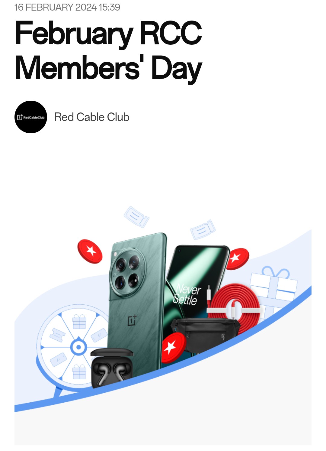 One Plus Rcc Card February RCC Members' DayUse your RedCoins to get 100% off d