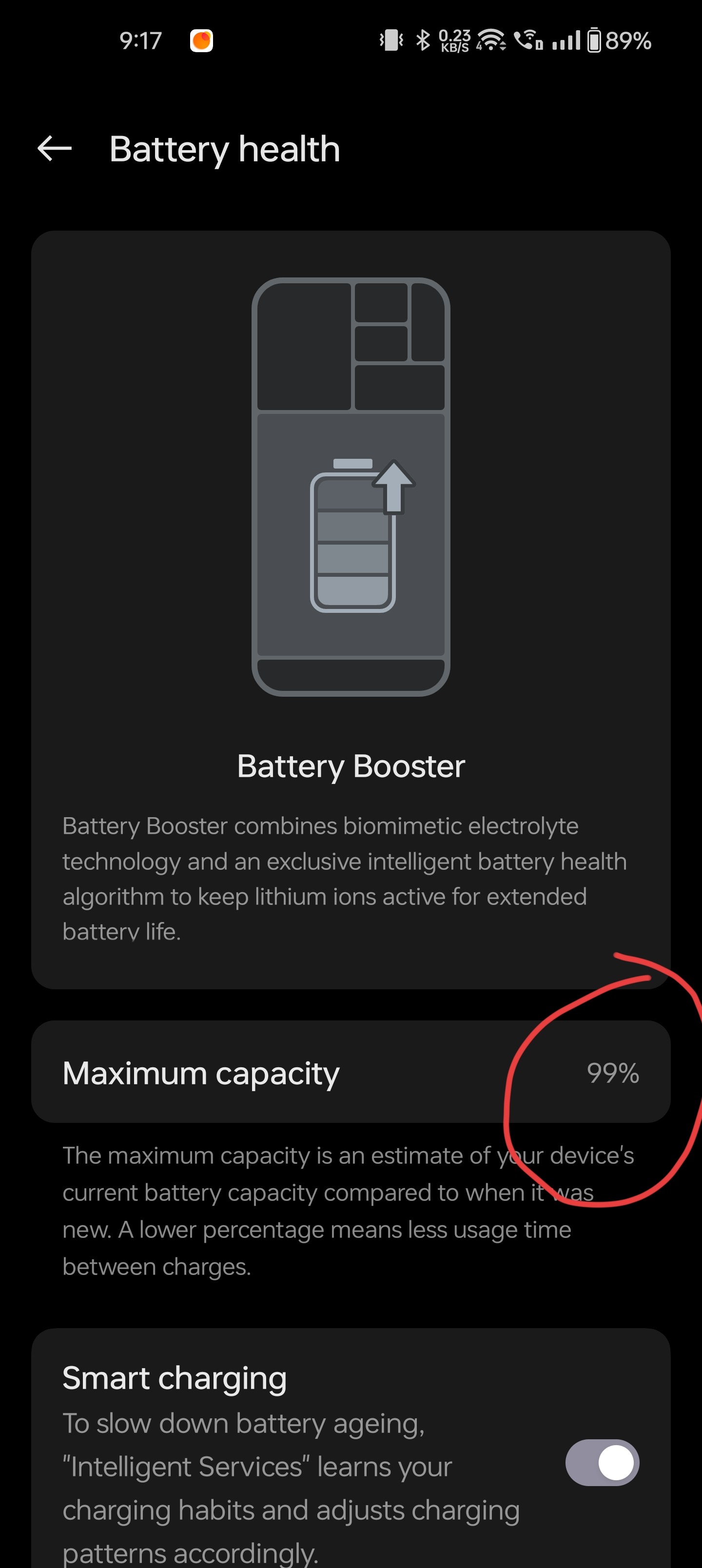 My OnePlus 11R { 1 years battery health } only 1% battery dr