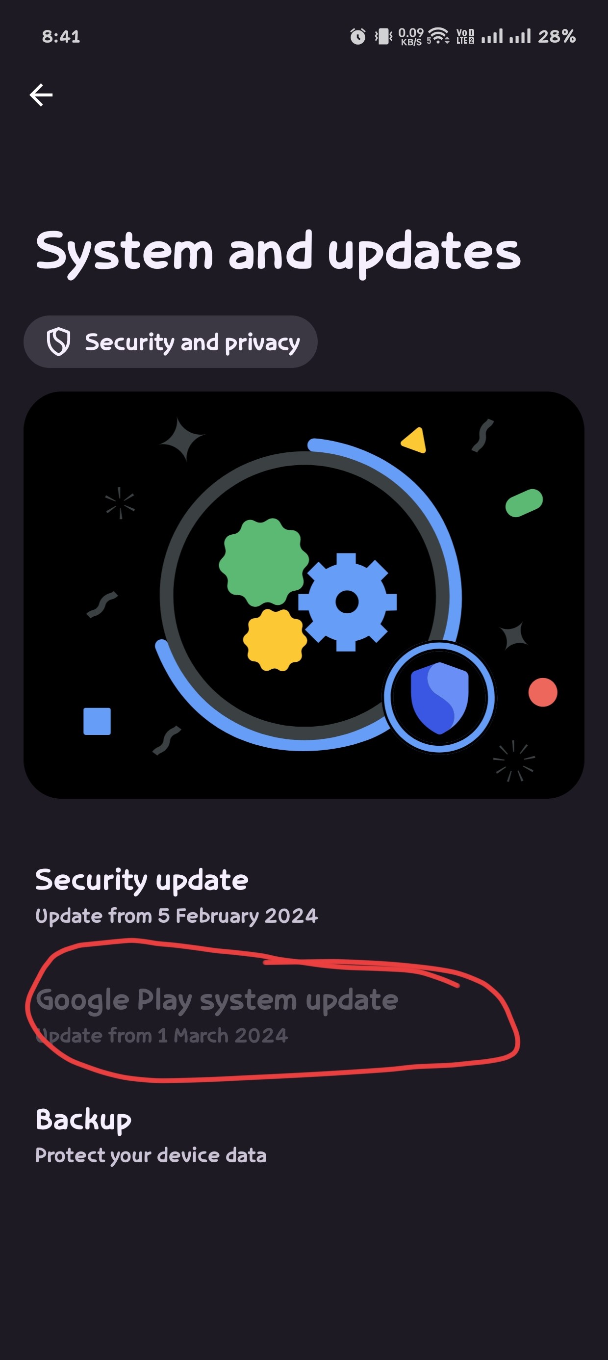 Google Play System Update disabled