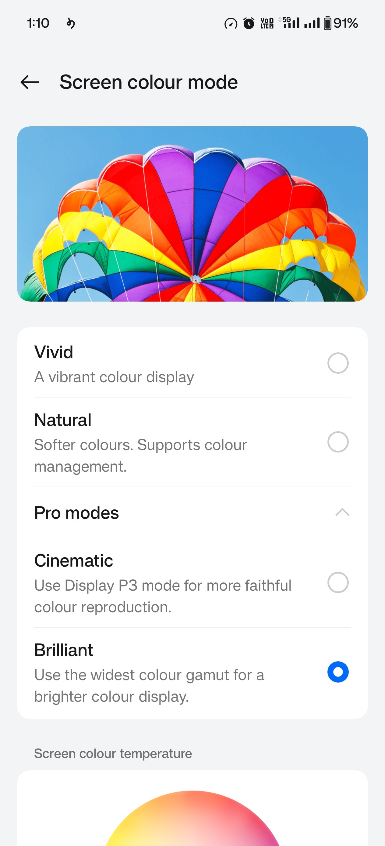 Best Screen Color Mode?