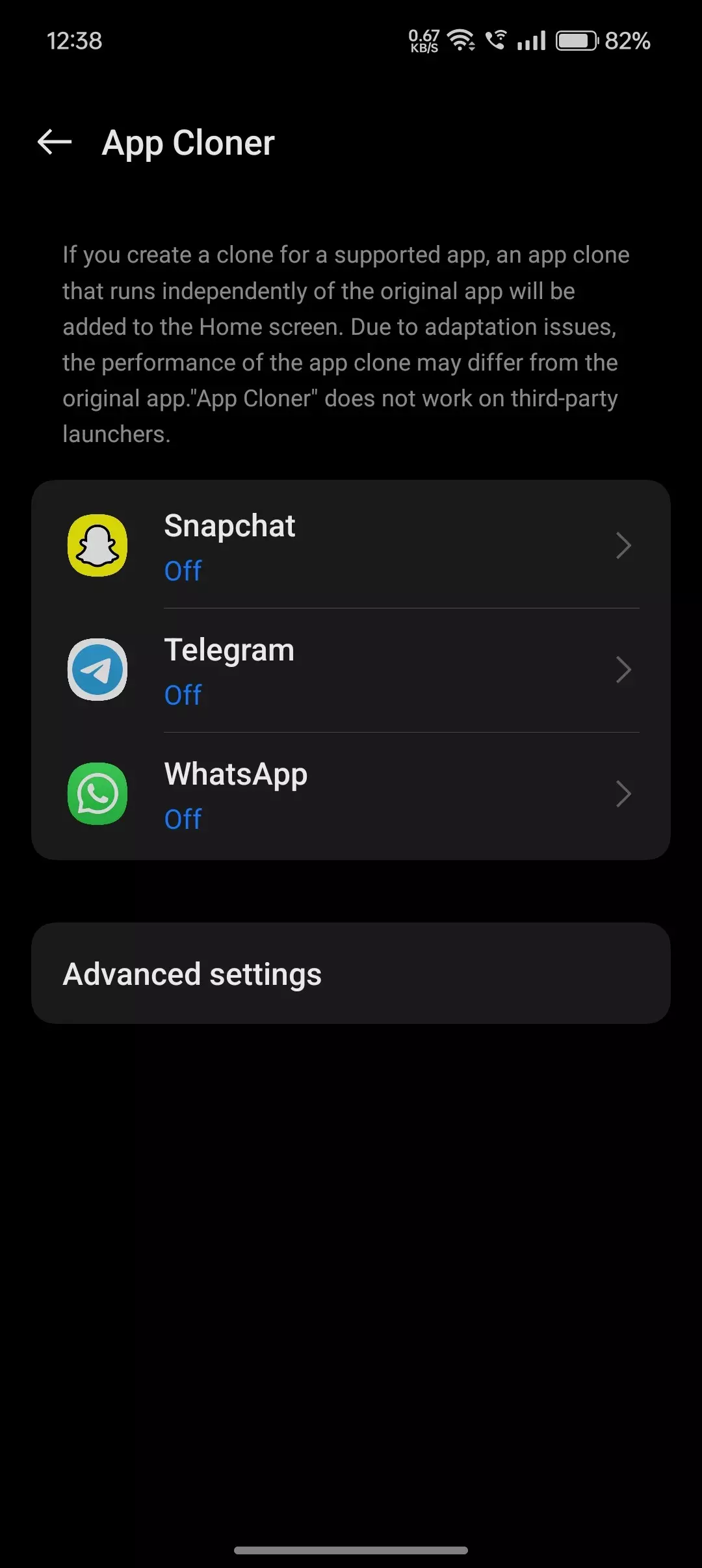 App Cloning feature