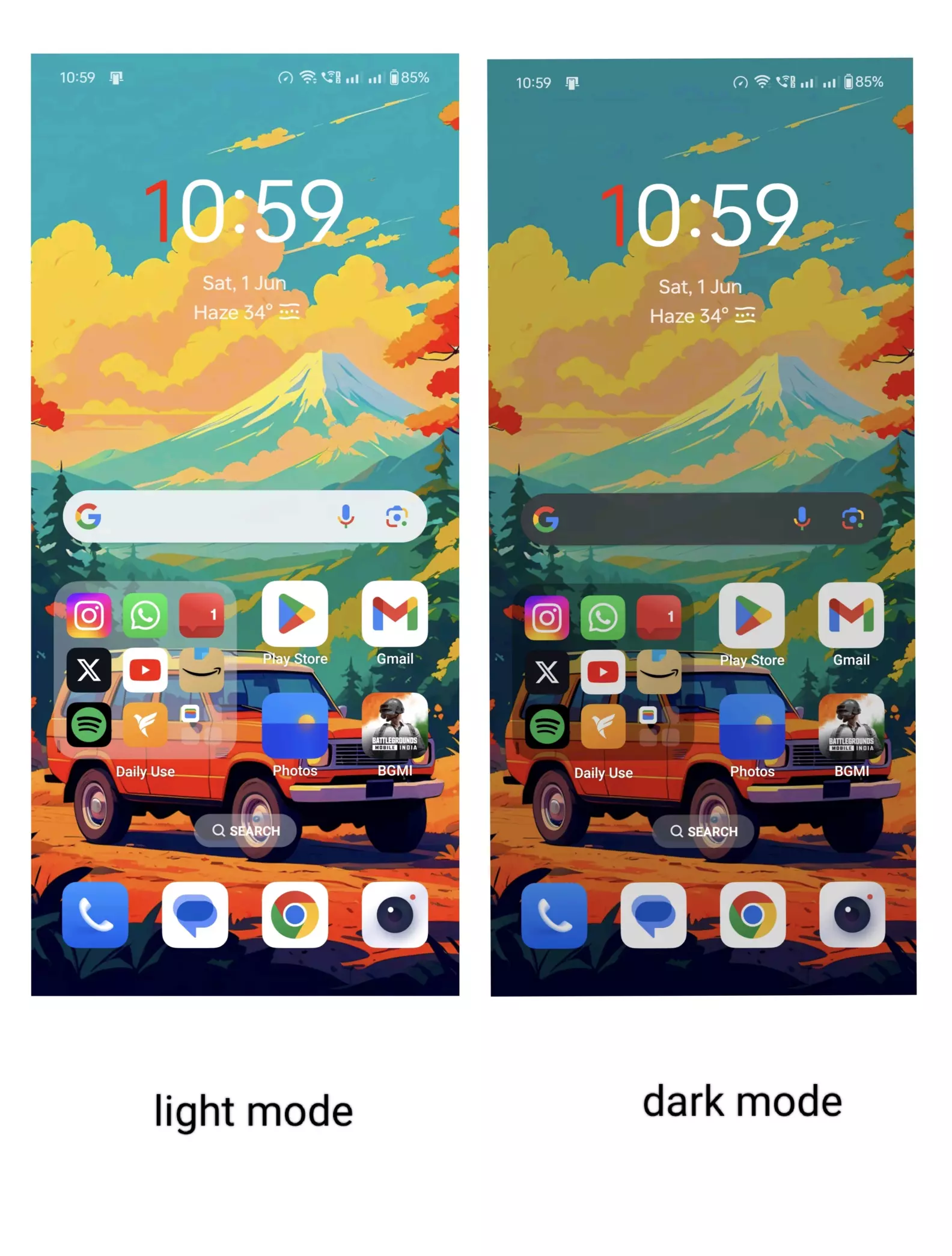 Wallpaper Dims When Switching to Dark Mode