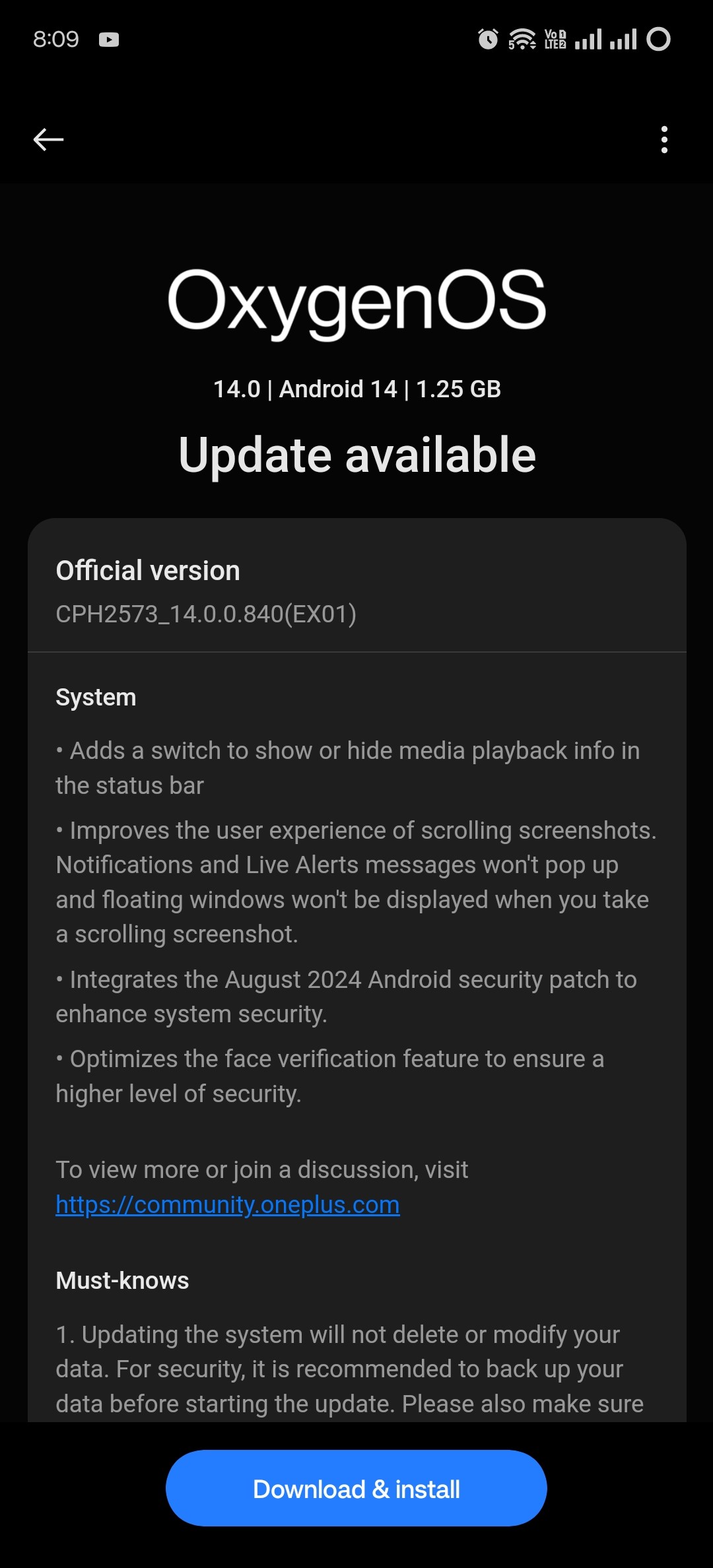 [CLOSED] Received new update on OnePlus 12 Official versionC