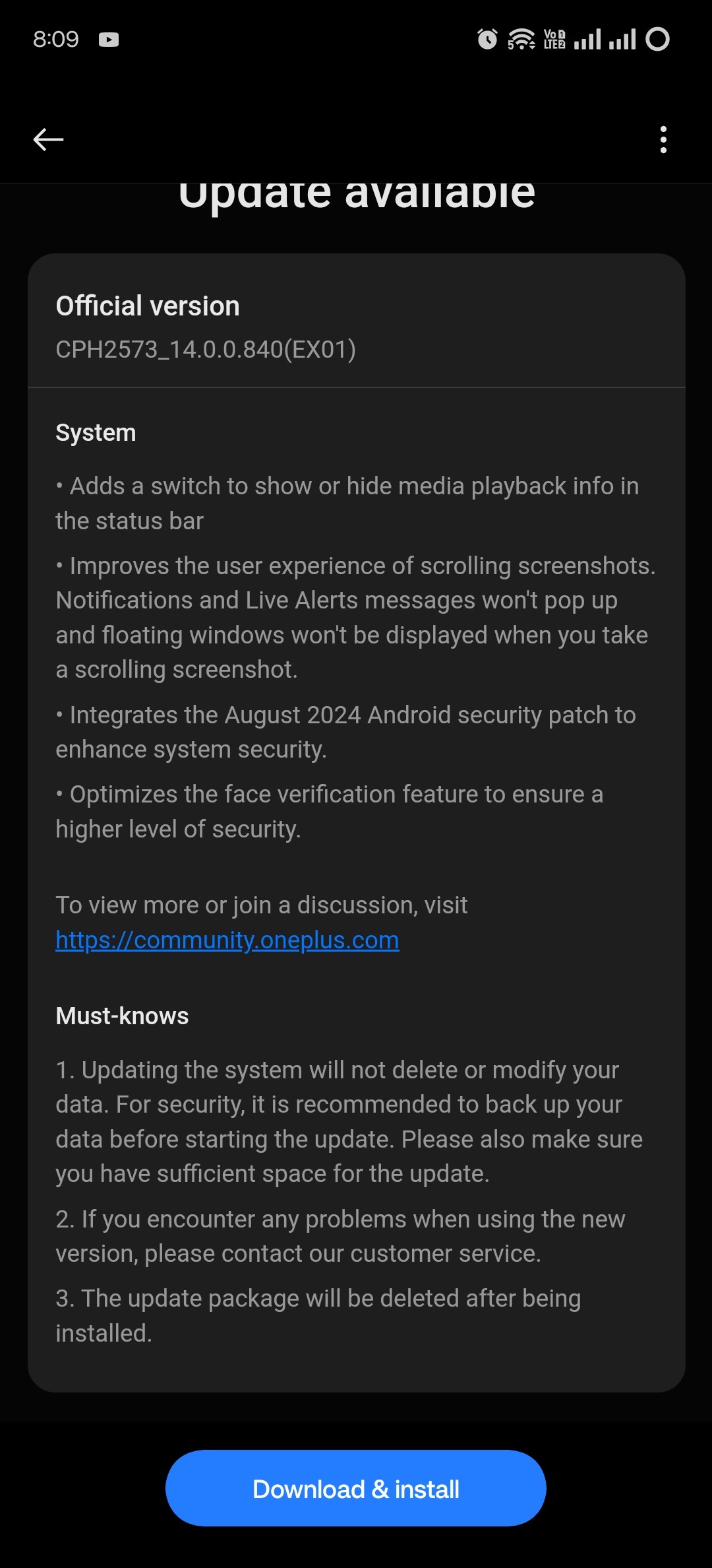 [CLOSED] Received new update on OnePlus 12 Official versionC