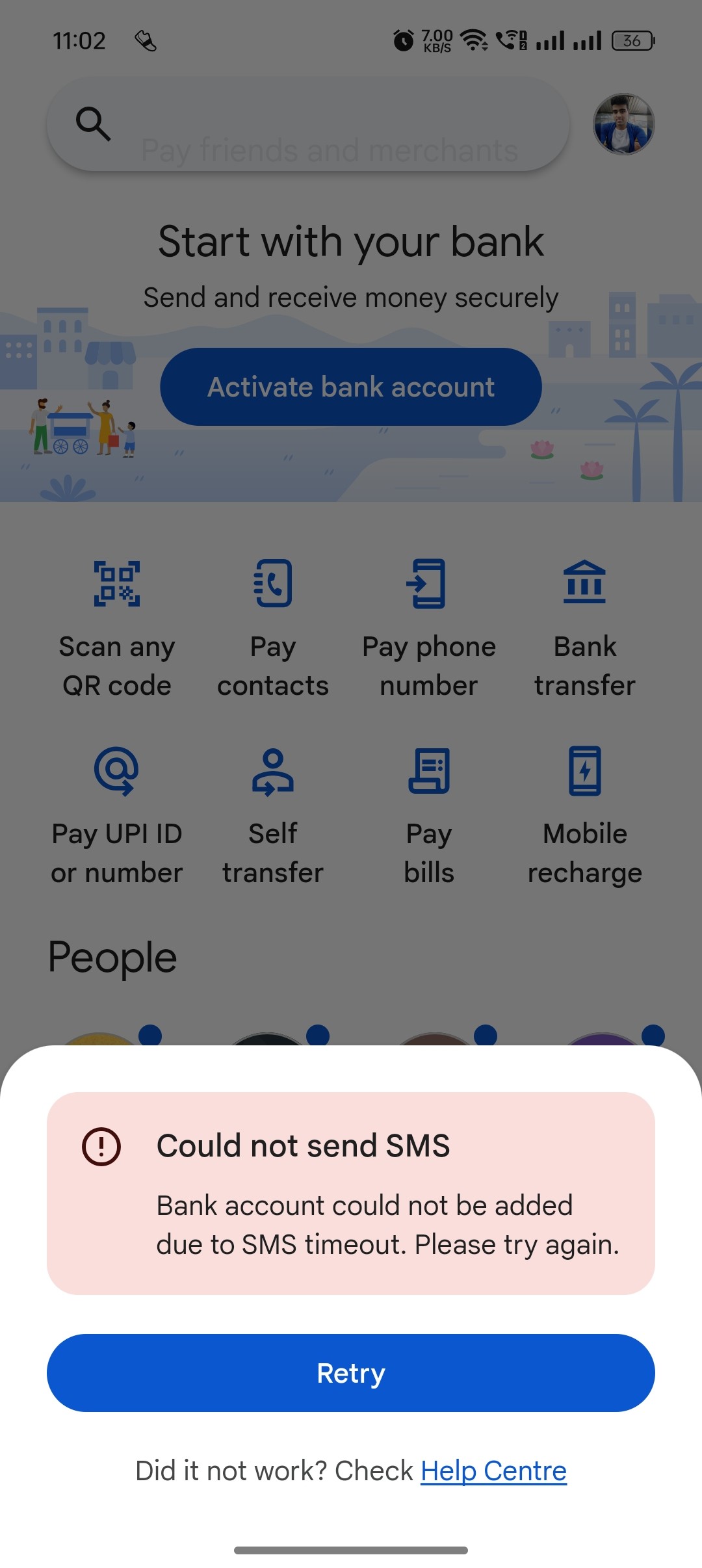 Issue to receive banking verification code. For joining any online ...