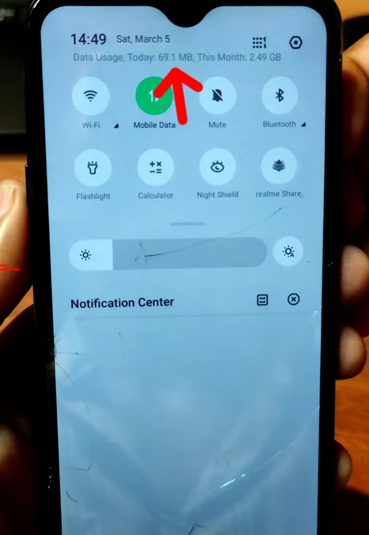 Option to Switch Between Today & Monthly Data Usage in Notification Drawer