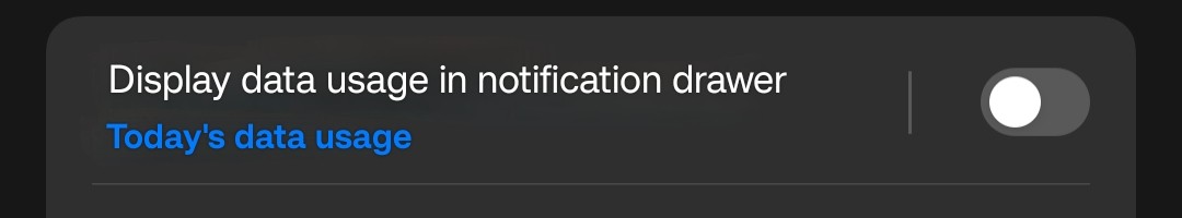 Option to Switch Between Today & Monthly Data Usage in Notification Drawer