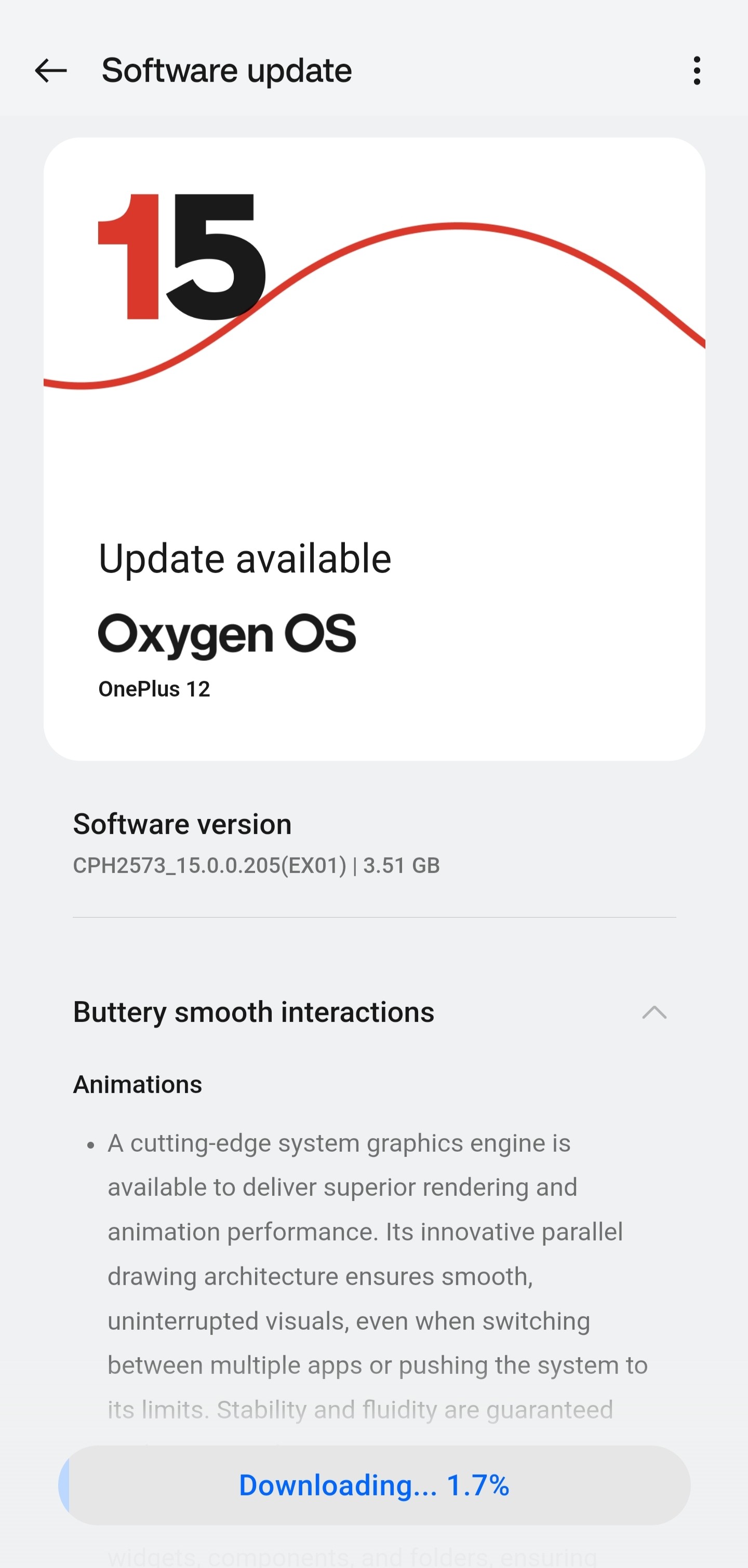 Oxygen OS 15 update