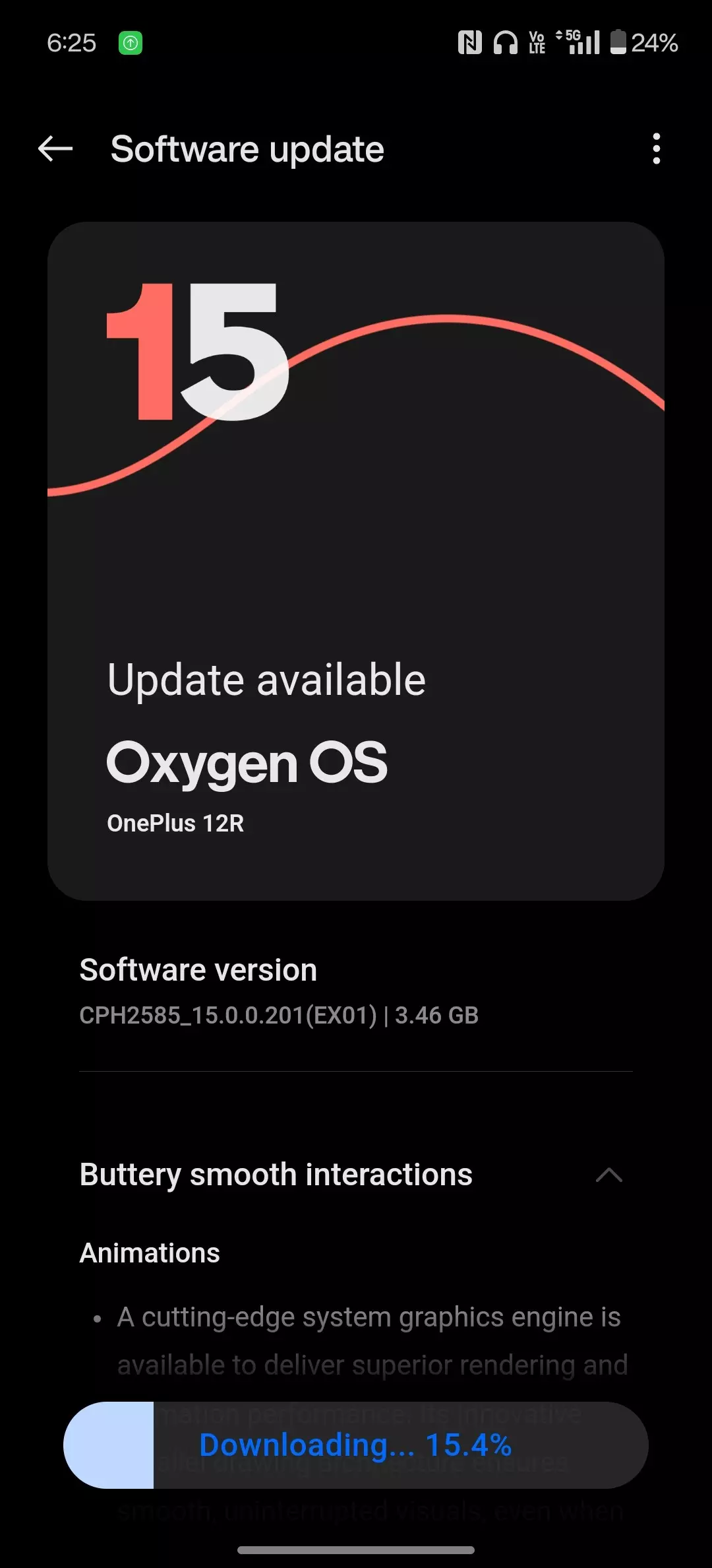 This is 2nd time in beta program oxygen OS 15 update showing