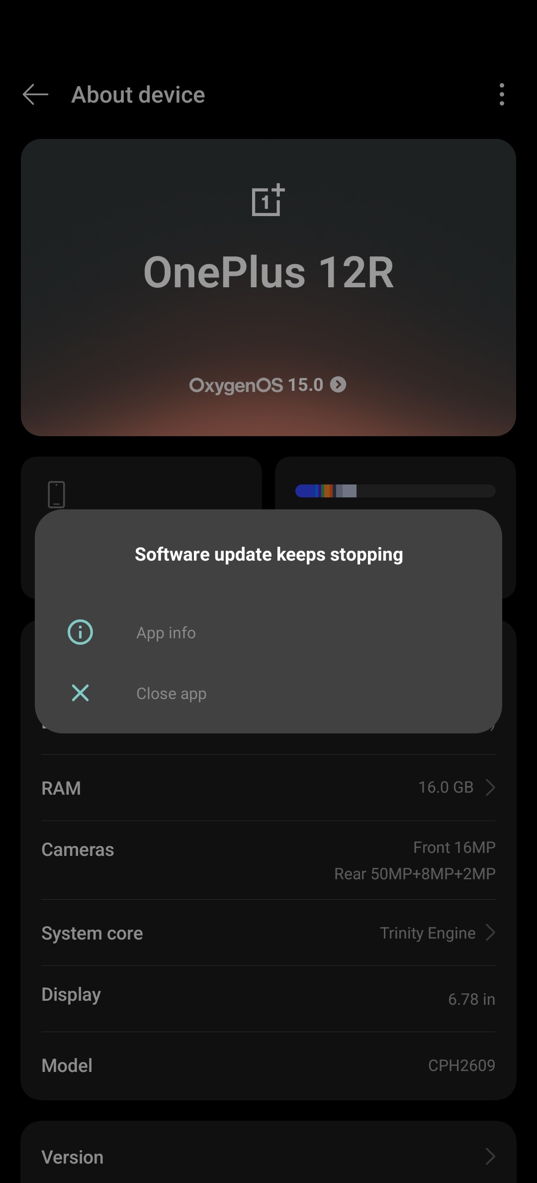 Can't install update via local update