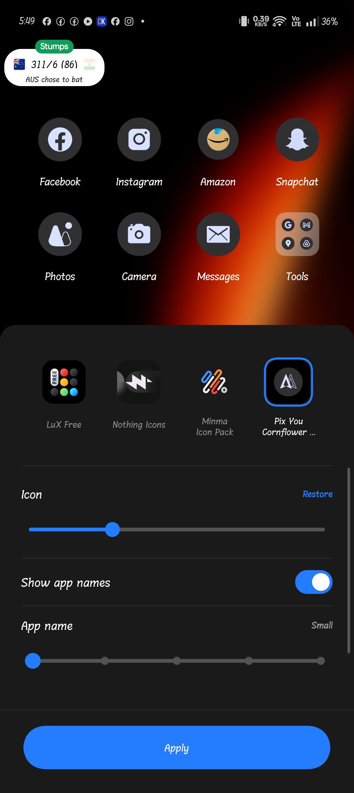 how do I apply my own icon pack now?