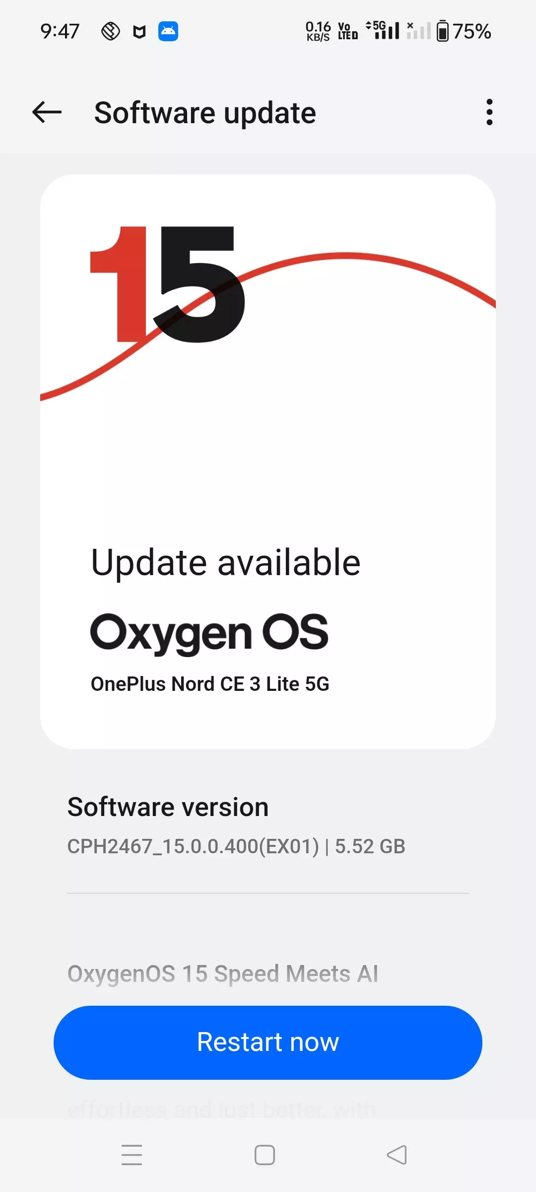 [CLOSED]Yesterday i received android 15 version for one plus