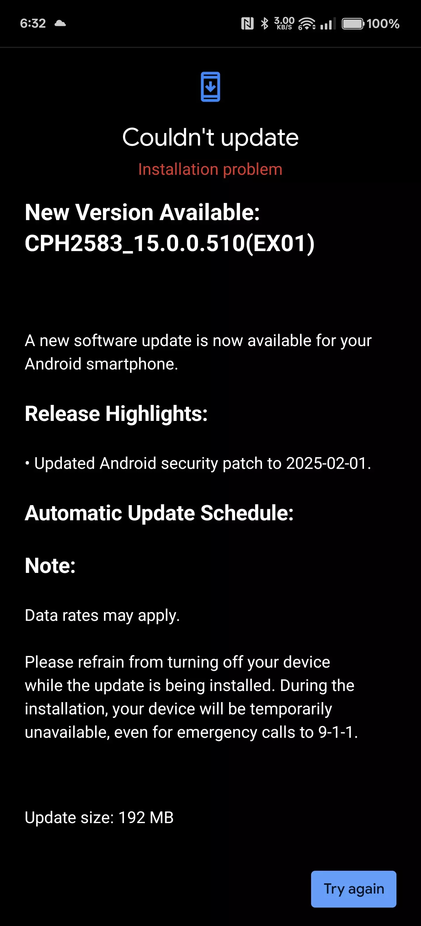 Can't install the latest firmware