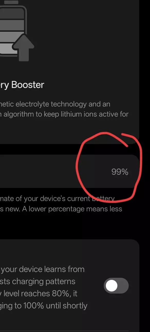 battery maximum capacity 99 Oneplus 12R downgrade