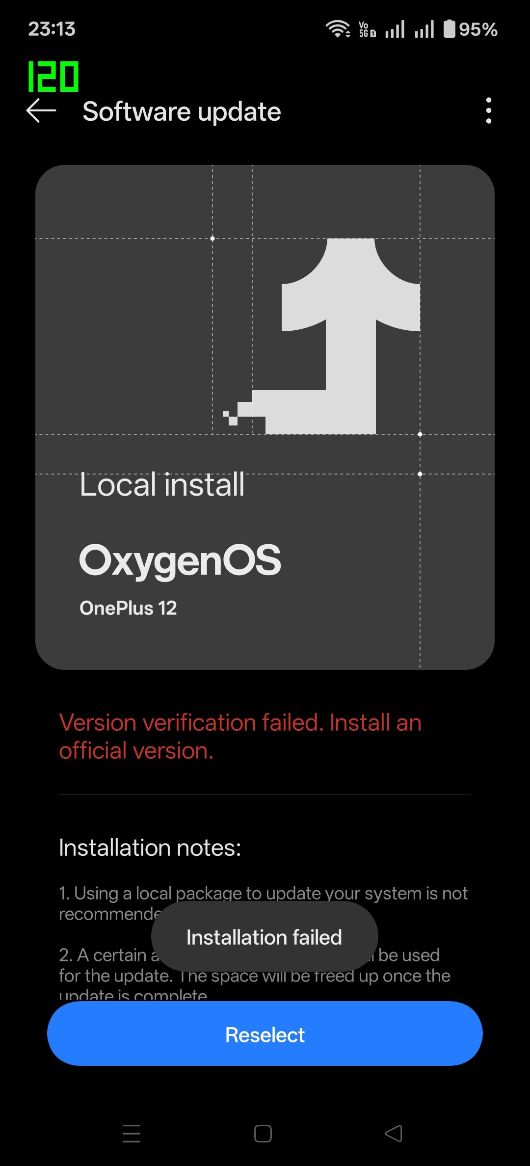 OnePlus 12 (IN) rollback package not working after july 2025 patch update