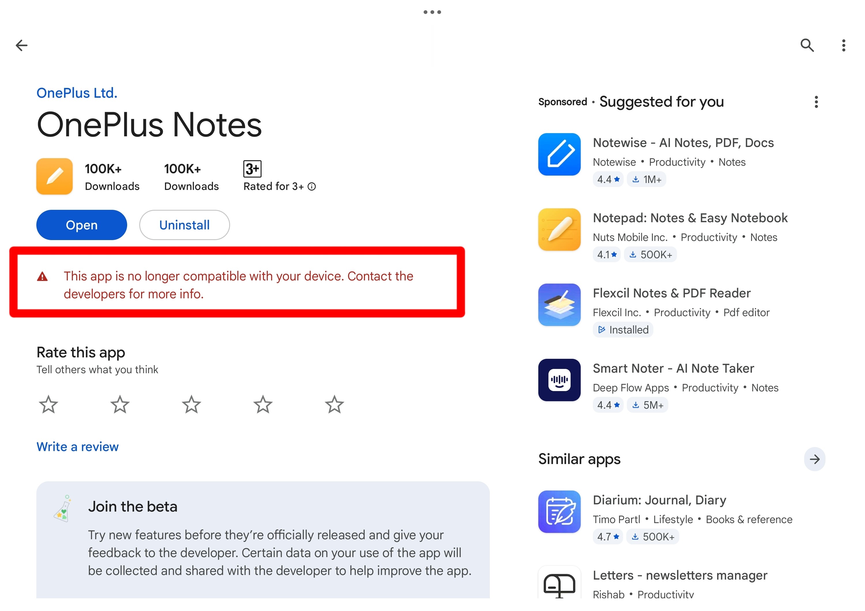Problem about Notes App