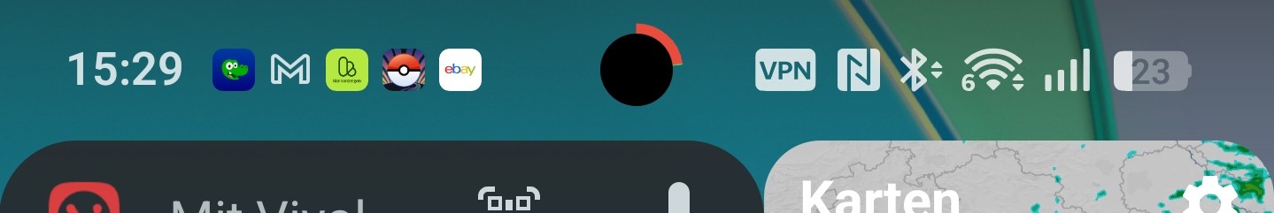 Status bar notification icons on Android 16