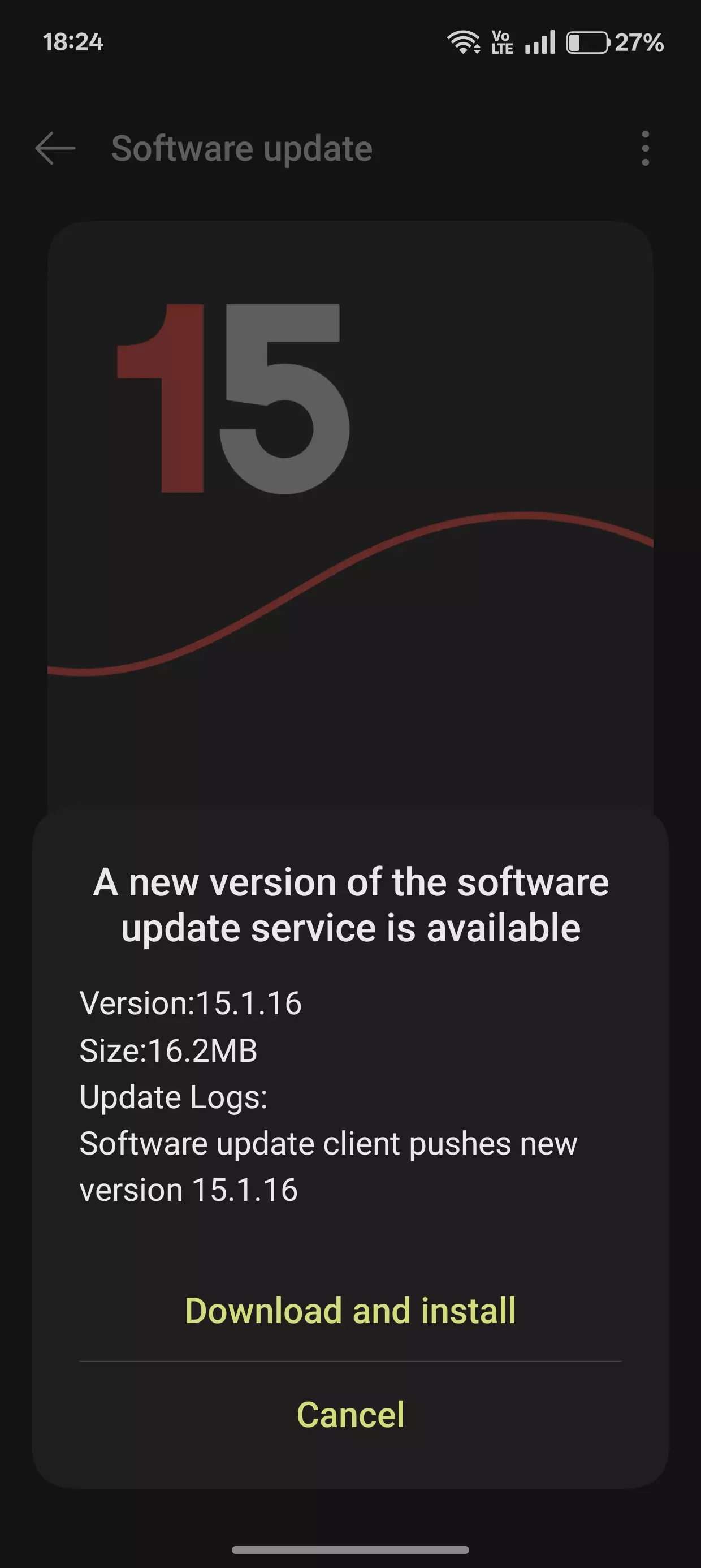 Update appears differently