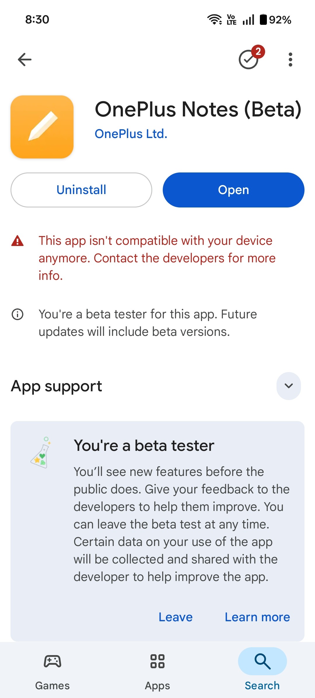 OnePlus notes app