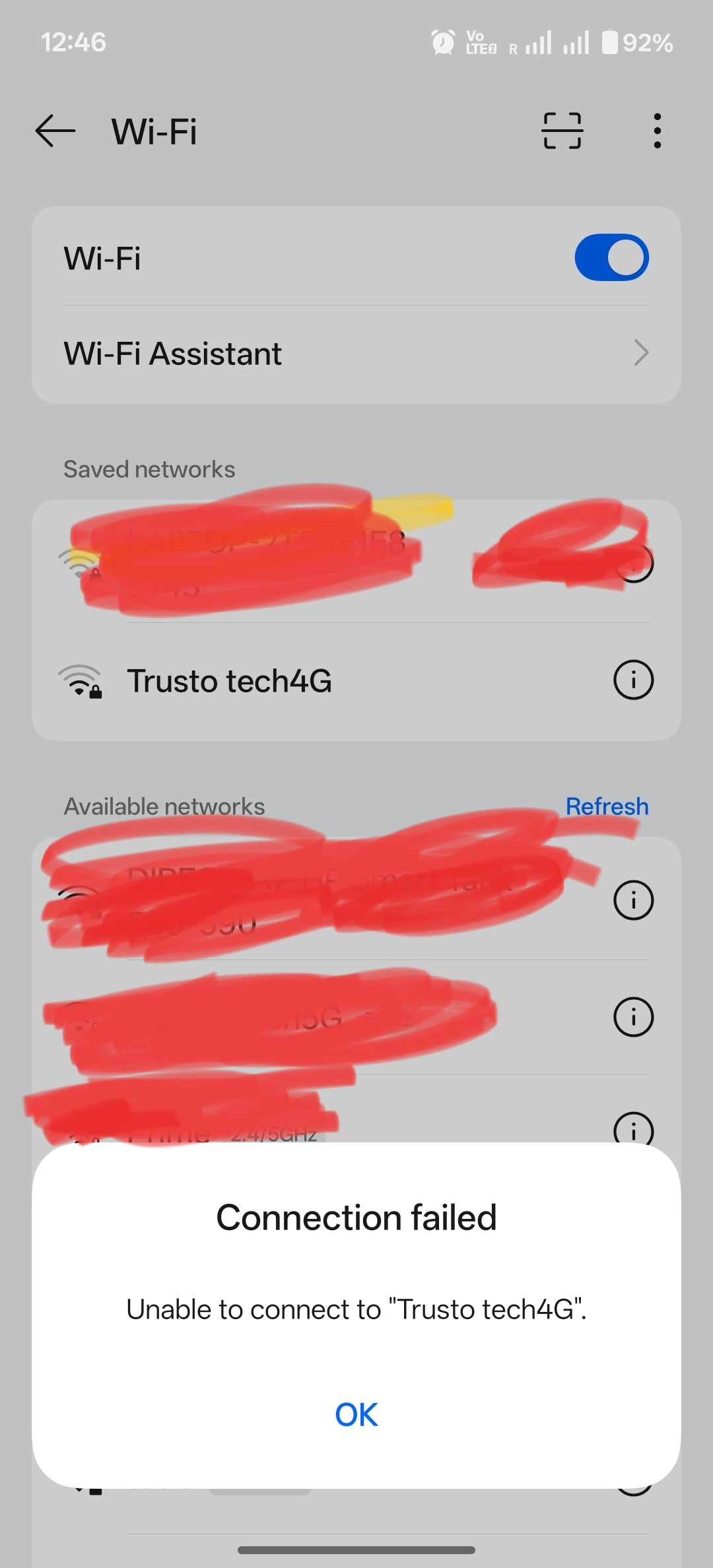 OnePlus 13r wifi problem