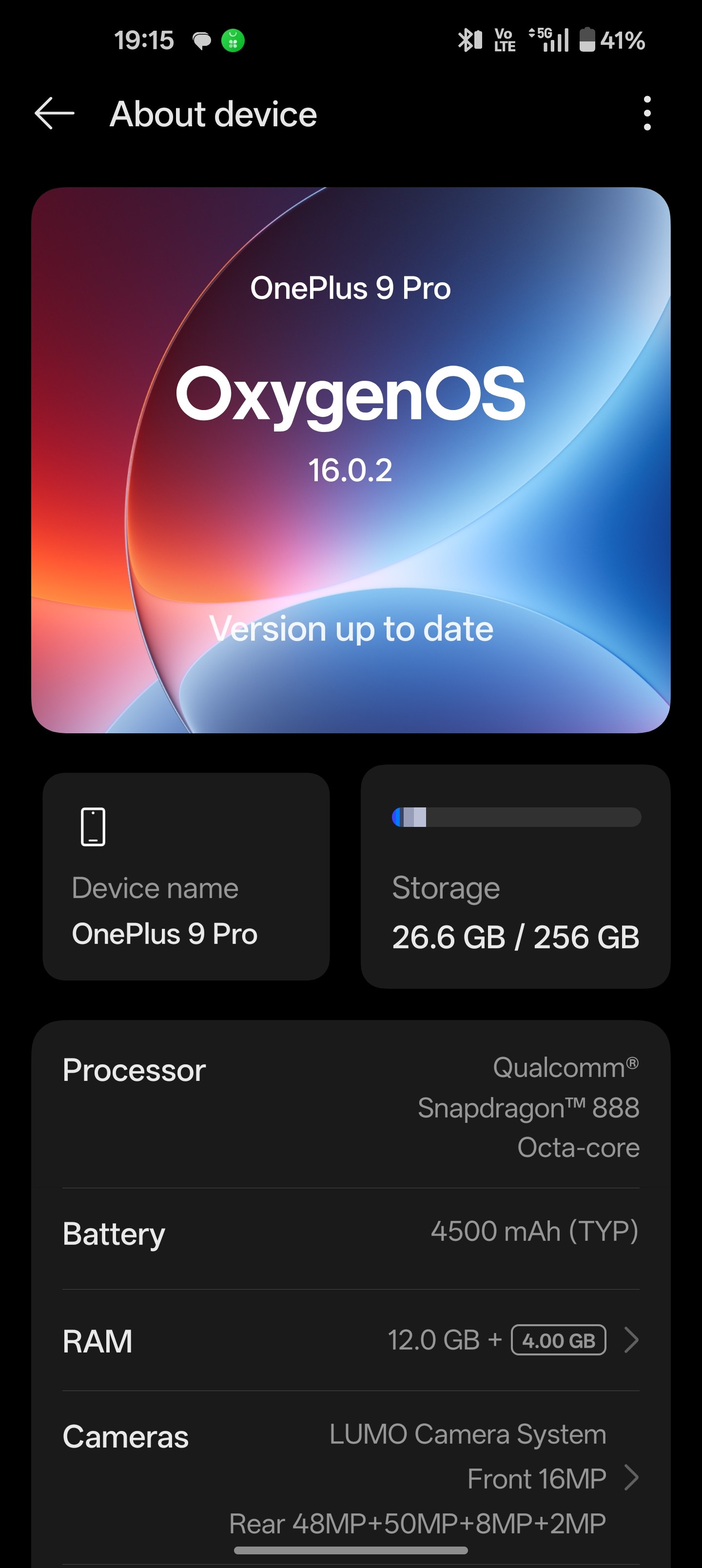 OnePlus 9 中国版（LE2110）OxygenOS 初期化済み OnePlus 9のスペック