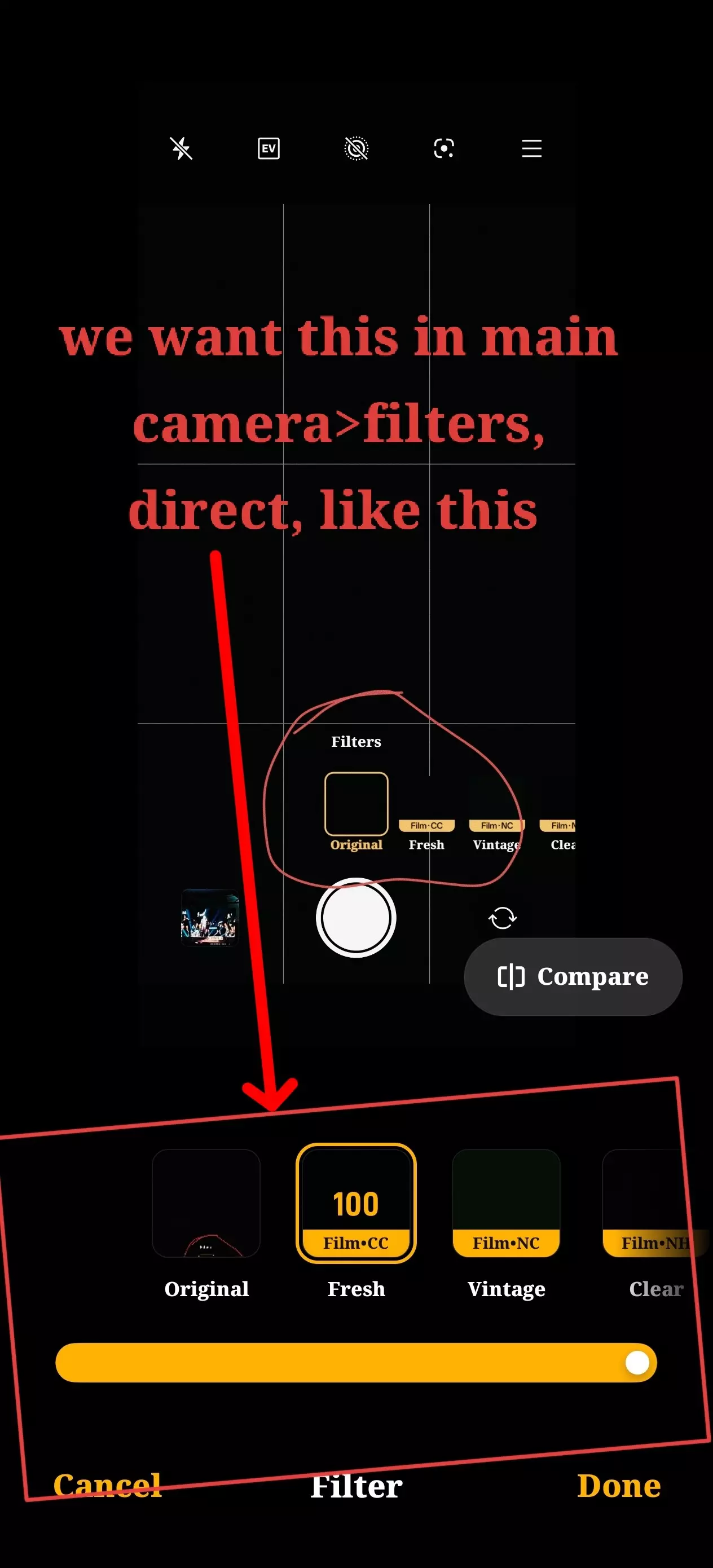 Feature Request: Live Filter Intensity Control The Issue
