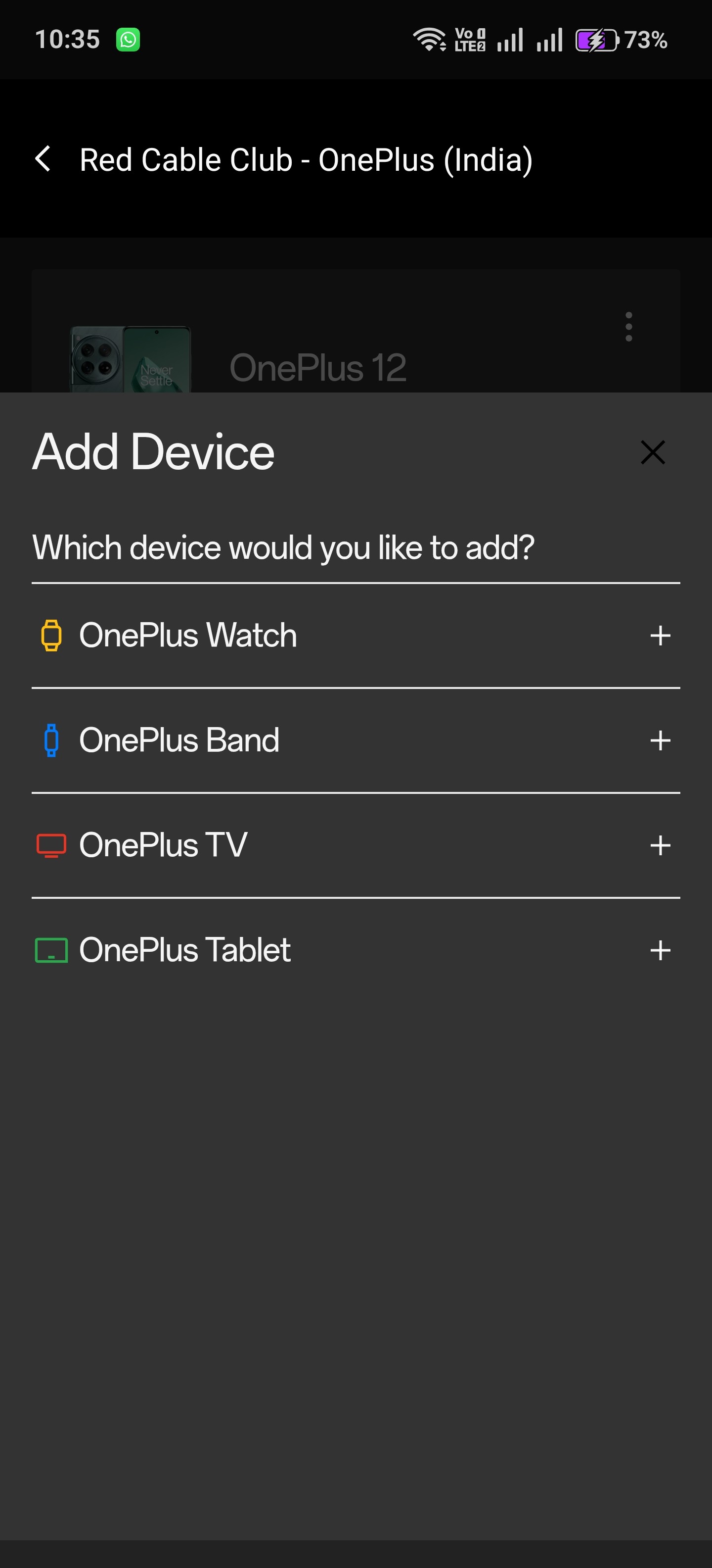 One Plus Rcc Card There is no option to add OnePlus Buds 4 in RCC.. escreensho