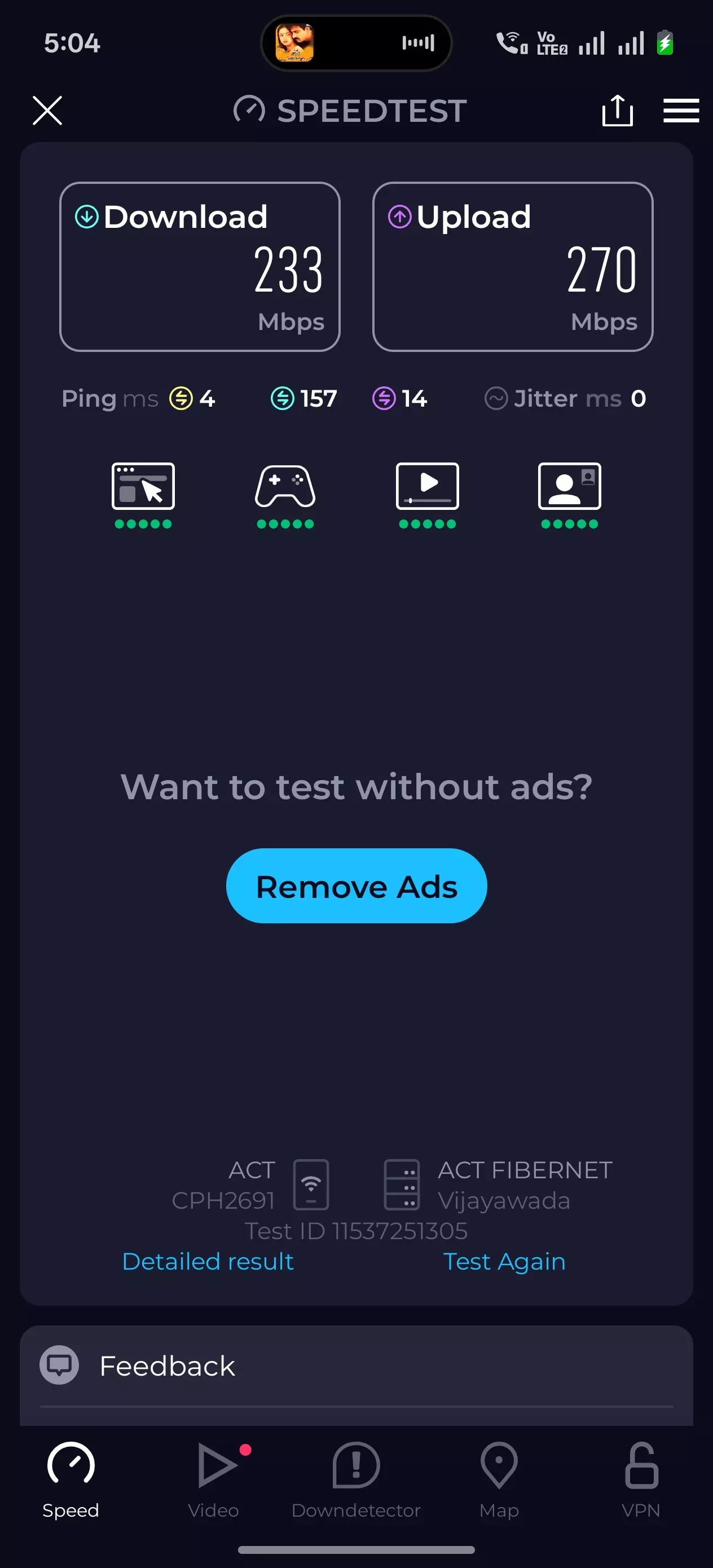 Speed test one is OnePlus speed test in phone manager tools