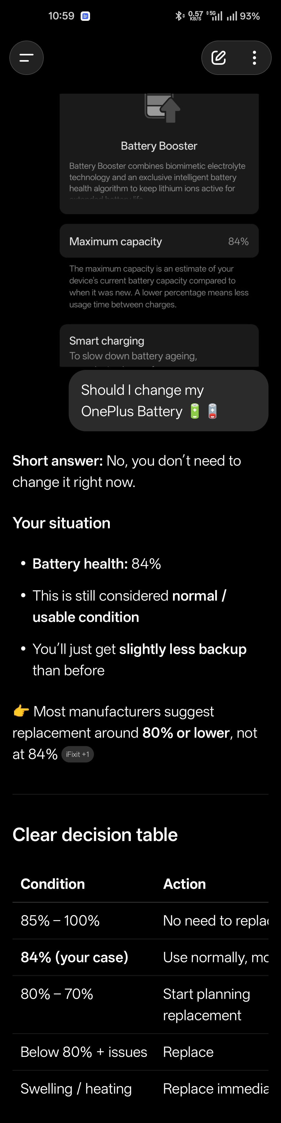 My OnePlus 11 battery is draining fast, and the battery heal