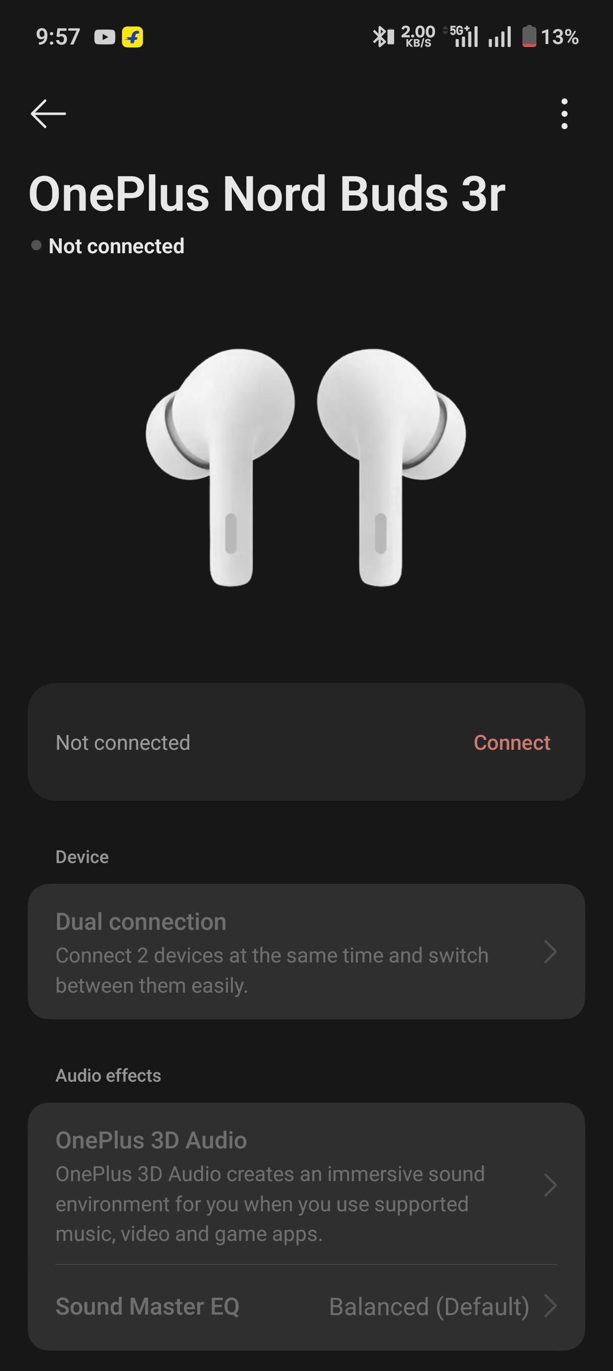 Nord Buds 3r Not connect to hey melody app
