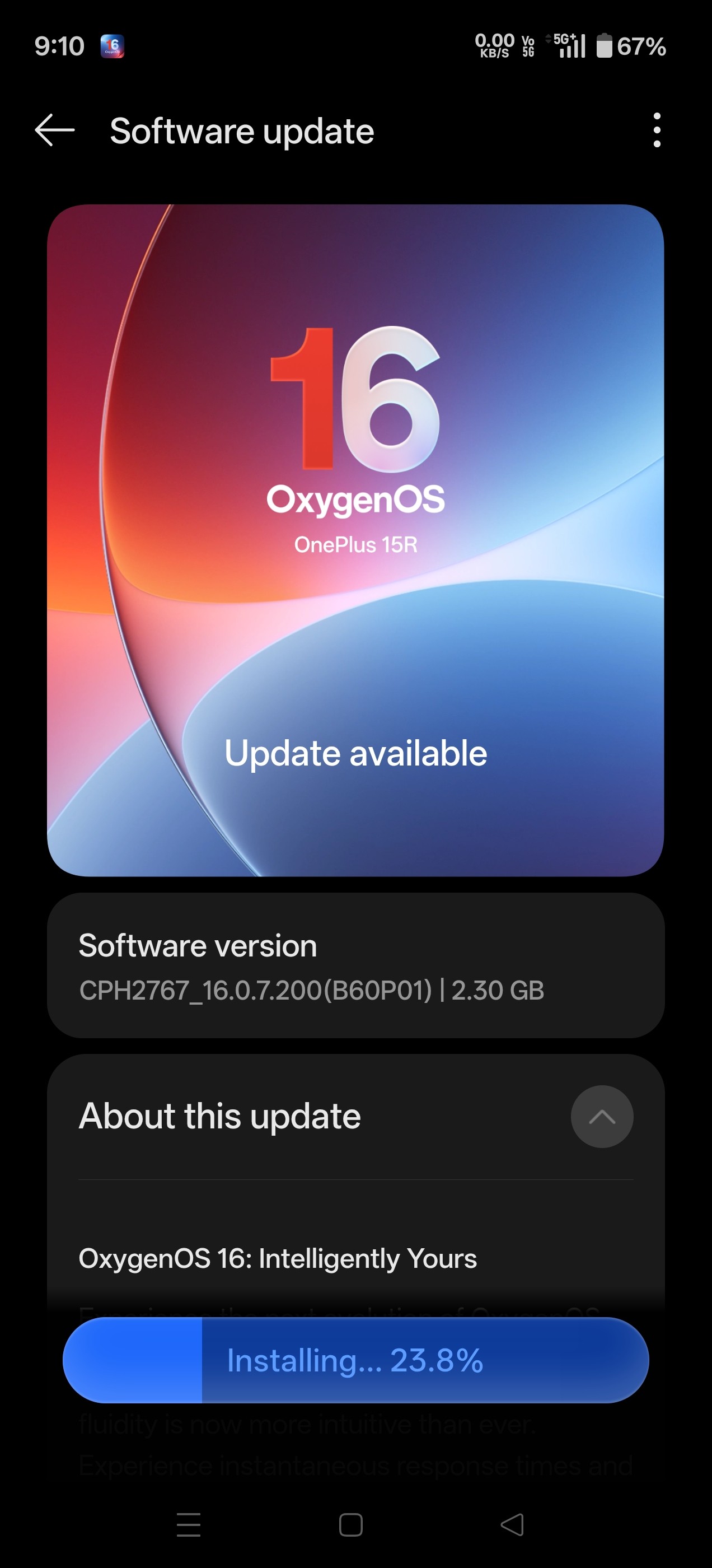 CLOSED] Just got the oxygen OS 16.1 update on oneplus 15r