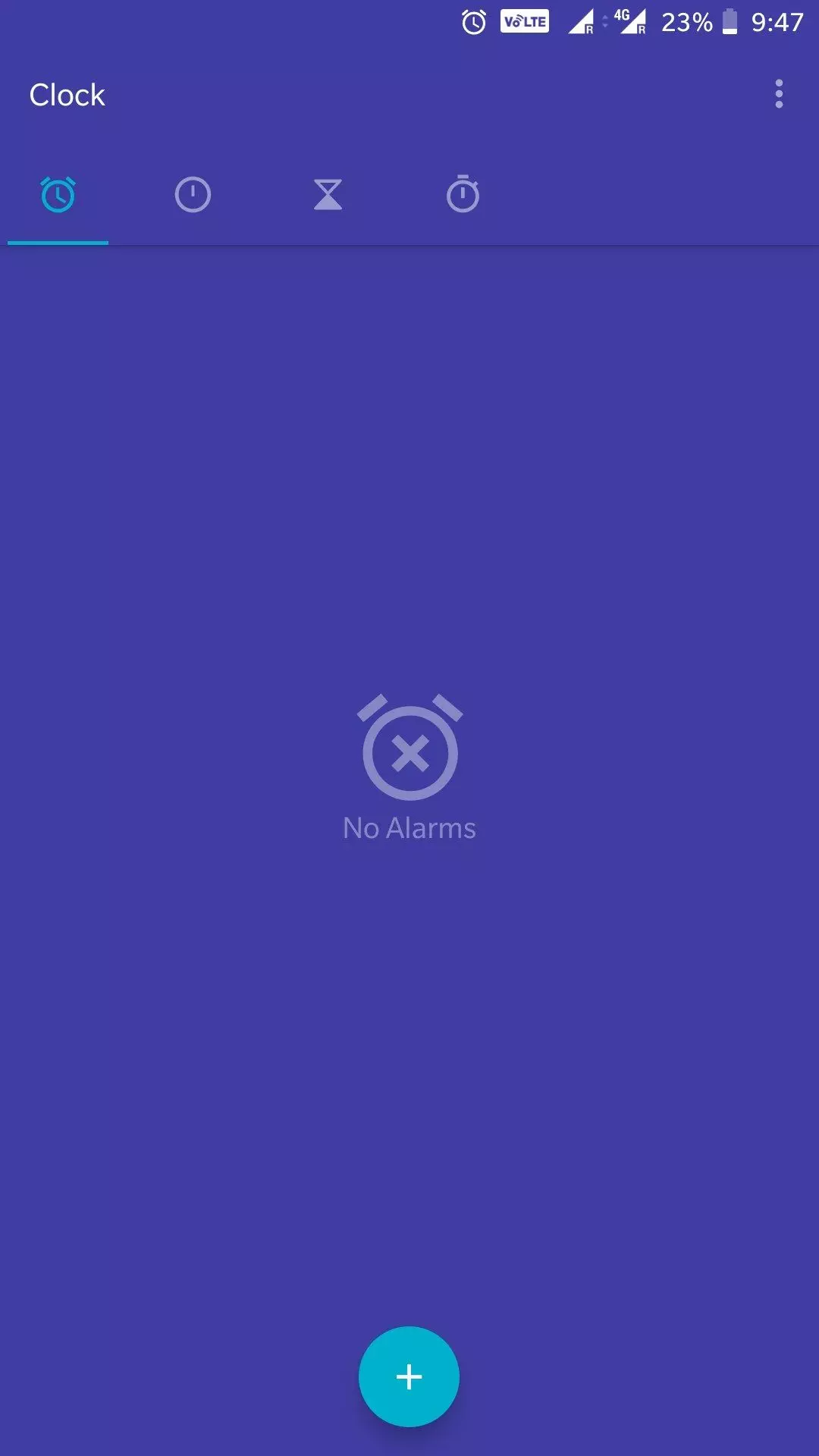 clock icon appearing on status bar