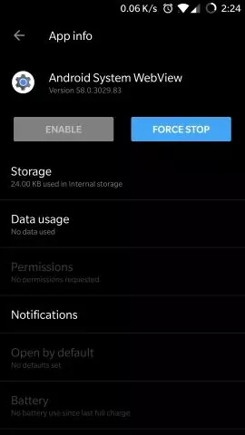Why Android system webview is disabled?