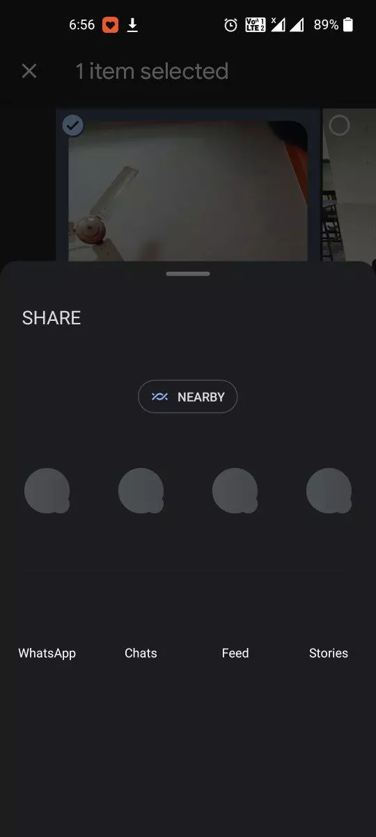 Problem with loading share option in gallery