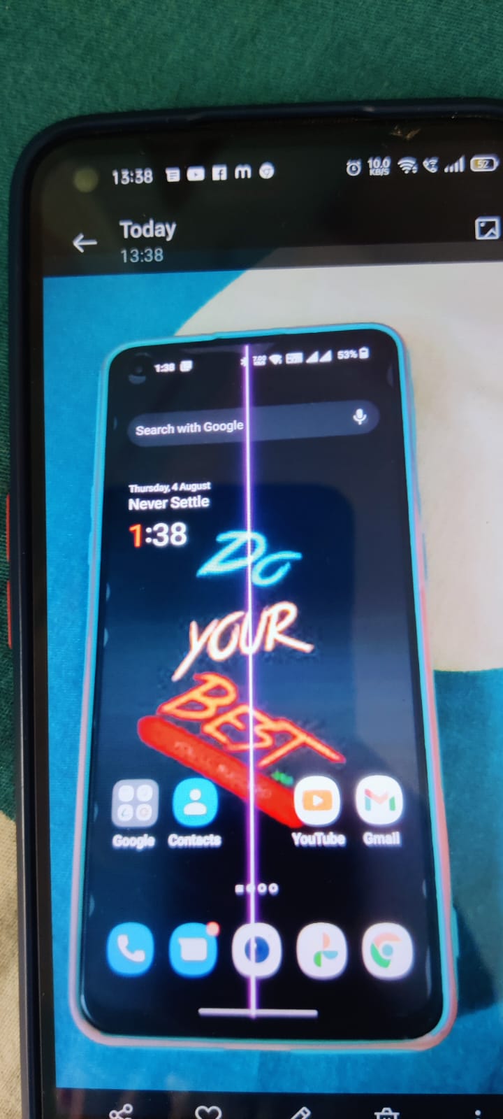 Pink line issue on screen