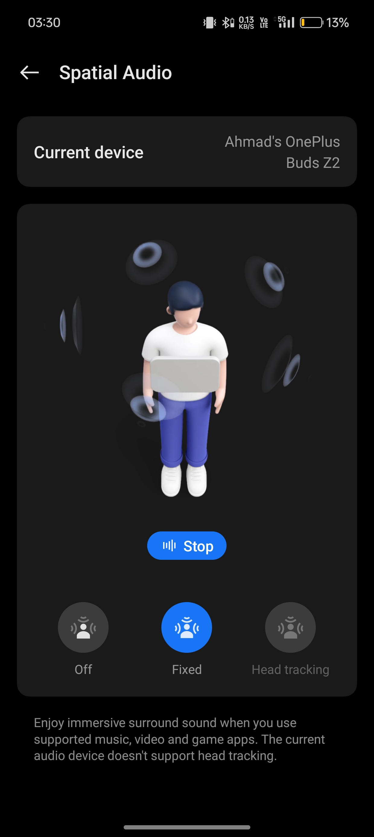 Spatial Audio Head Tracking