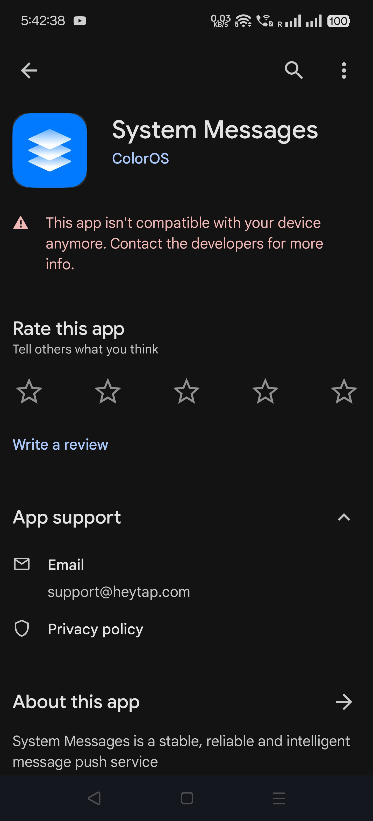Application Incompatible ''System messages'' system app present but incompatible with OnePlus 12