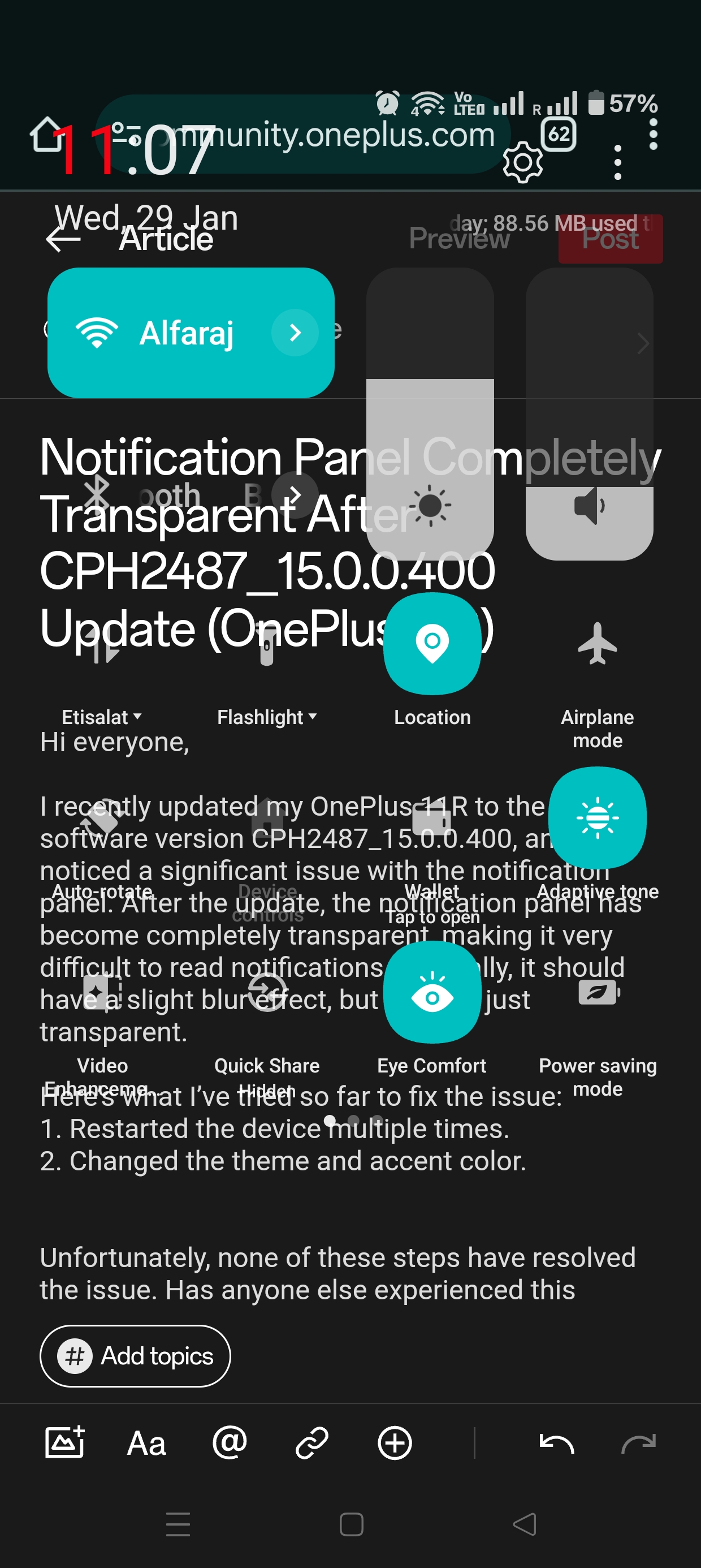 [CLOSED] Notification Panel Completely Transparent After CPH2487_15.0.0 ...